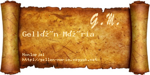 Gellén Mária névjegykártya